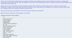 Ini dia penampakan iklan jasa pembuatan kartu kredit yang banyak ditemui di forum-forum online.