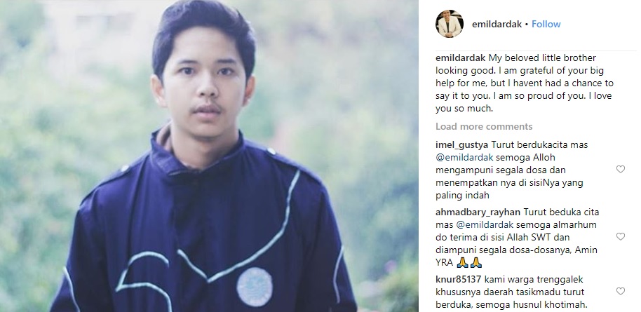 Emil Dardak berduka atas meninggalnya sang adik (IG emildardak)