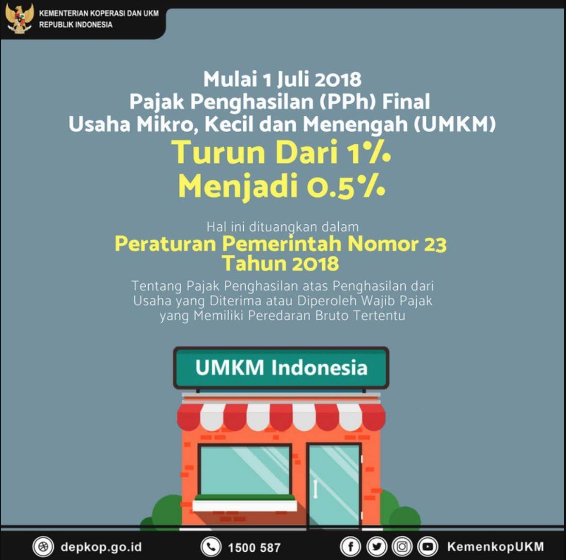 Pajak UMKM terbaru 0,5%. (Twitter/@BKNgoid)