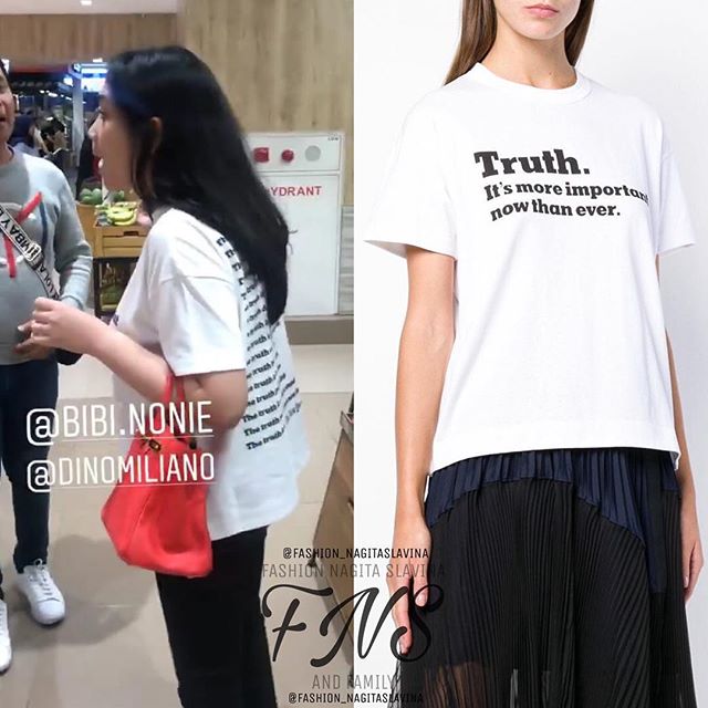 Nagita Slavina memakai kaos seharga jutaan rupiah (Instagram/@fashion_nagitaslavina)