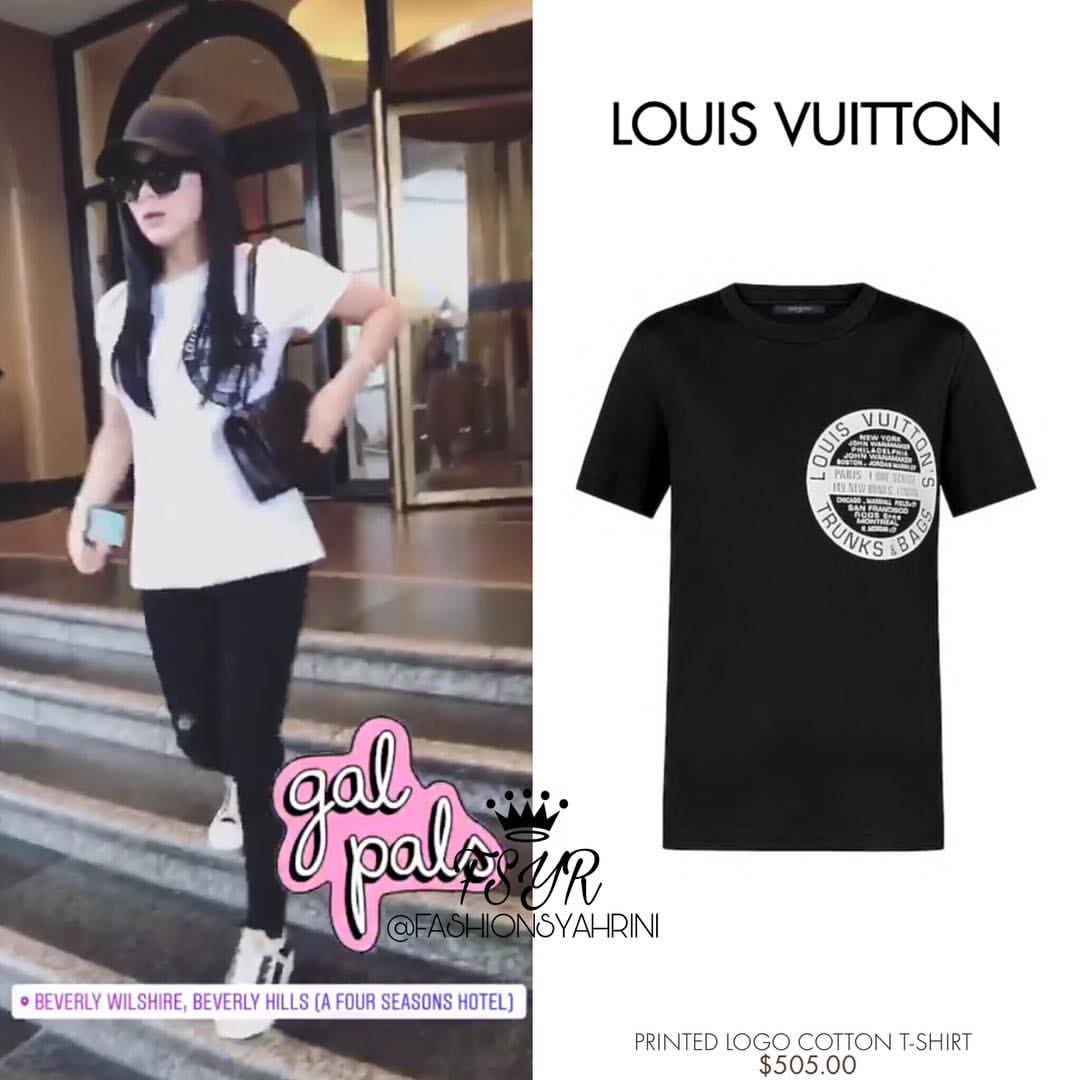 Kaos Louis Vuitton milik Syahrini. (Instagram/@fashionsyahrini)