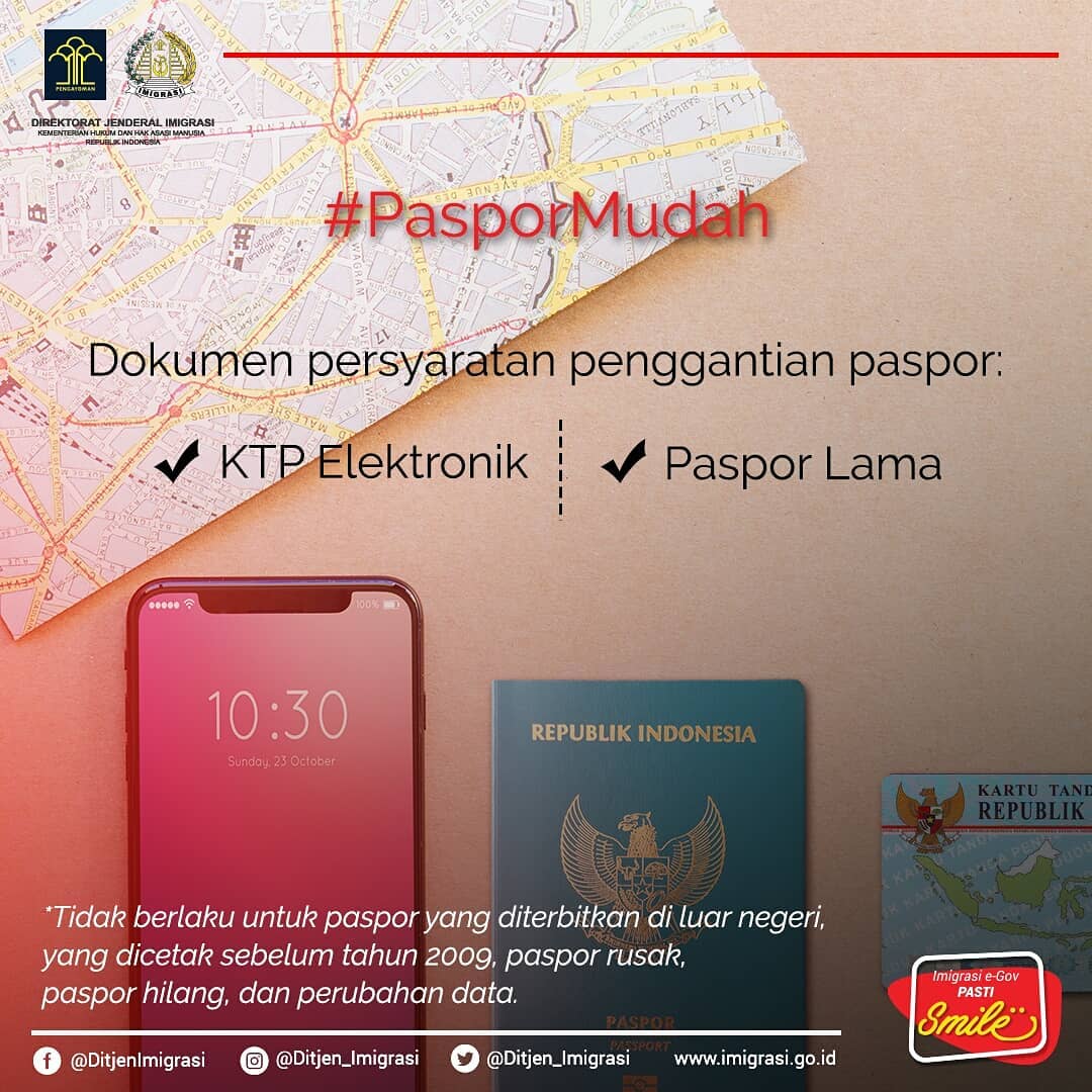 Penggantian paspor. (Instagram/@ditjen_imigrasi)