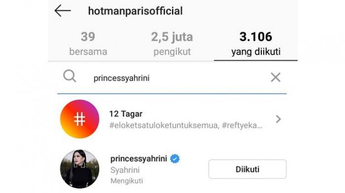 Hotman Paris masih follow Syahrini (Instagram)