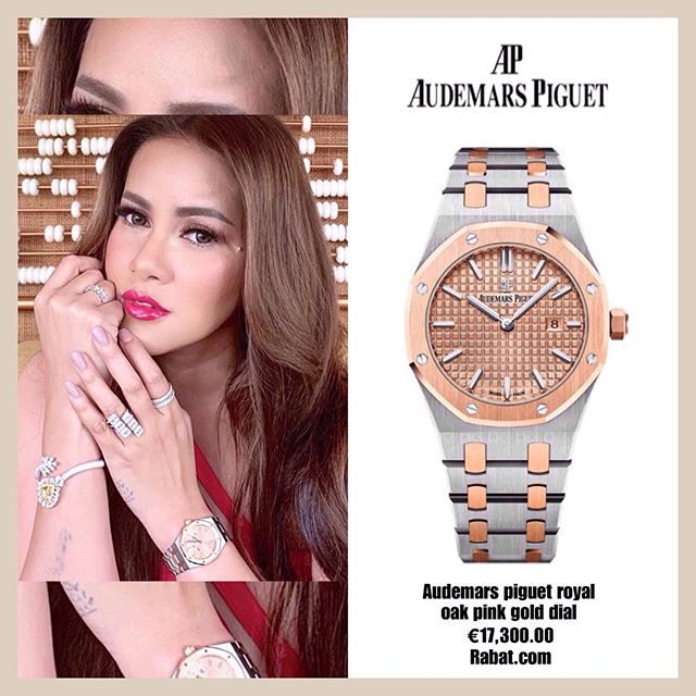 Olla Ramlan koleksi Audemars Piguet Royal Oak Pink Gold Dial (Instagram/@fashion_ollaramlanaufar)