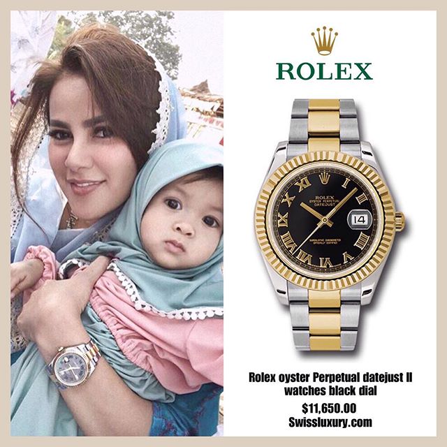 Olla Ramlan koleksi rolex oyster perpetual datejust II (Instagram/@fashion_ollaramlanaufar)