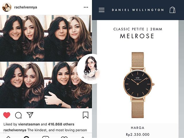 Daniel Wellington, jam tangan Rachel Vennya