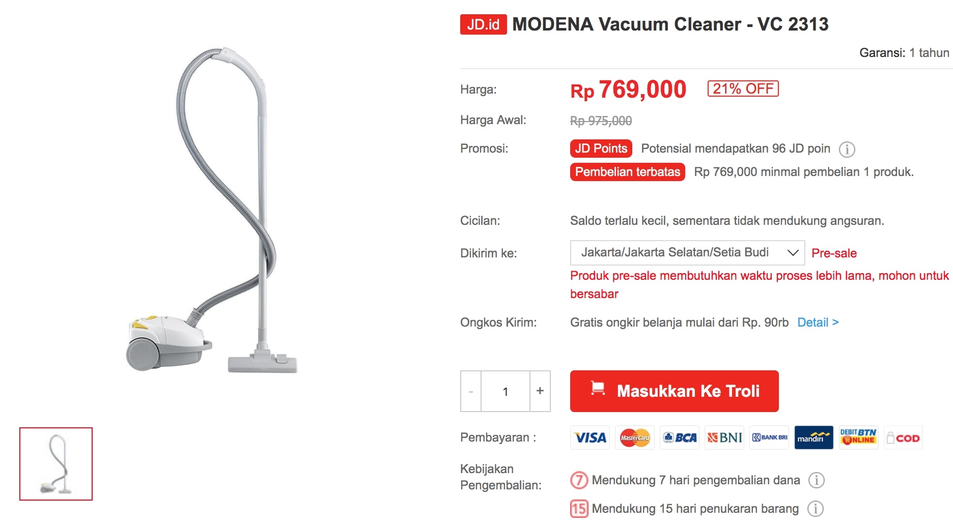 harga vacuum cleaner