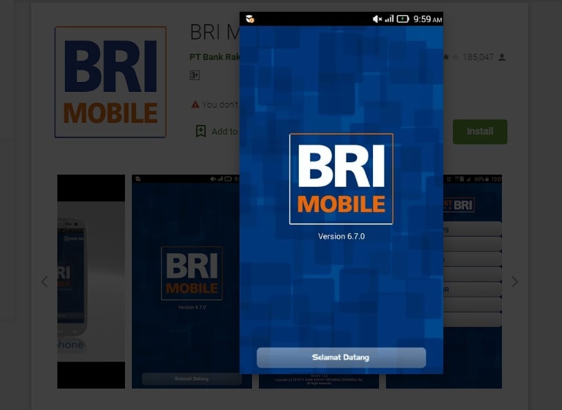 cara sms banking bri